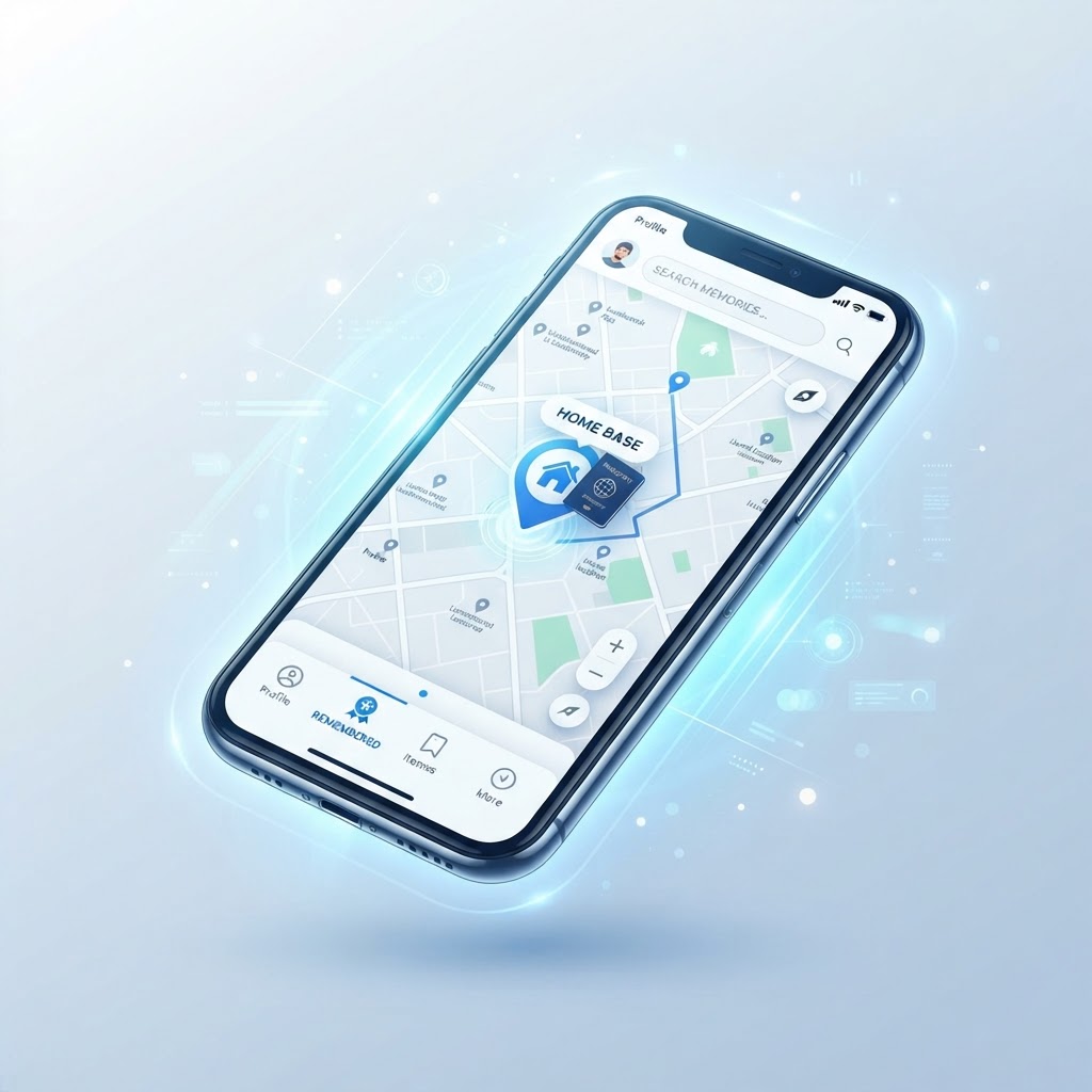 Android phone showing Find Hub app tracking a misplaced passport